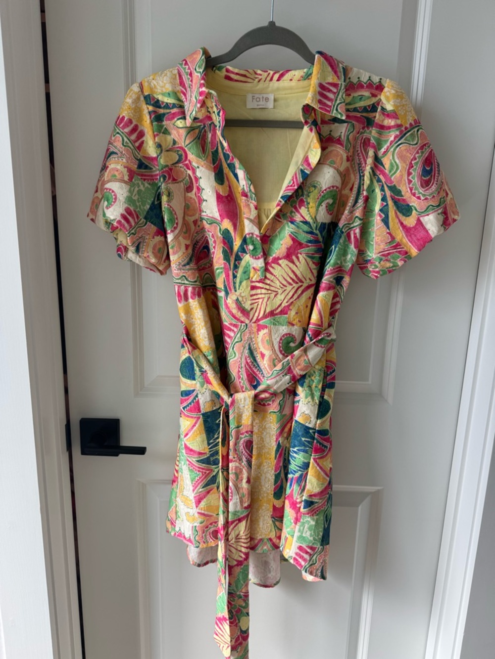 Fate Multi-Color Paisley Mini Dress with Belt